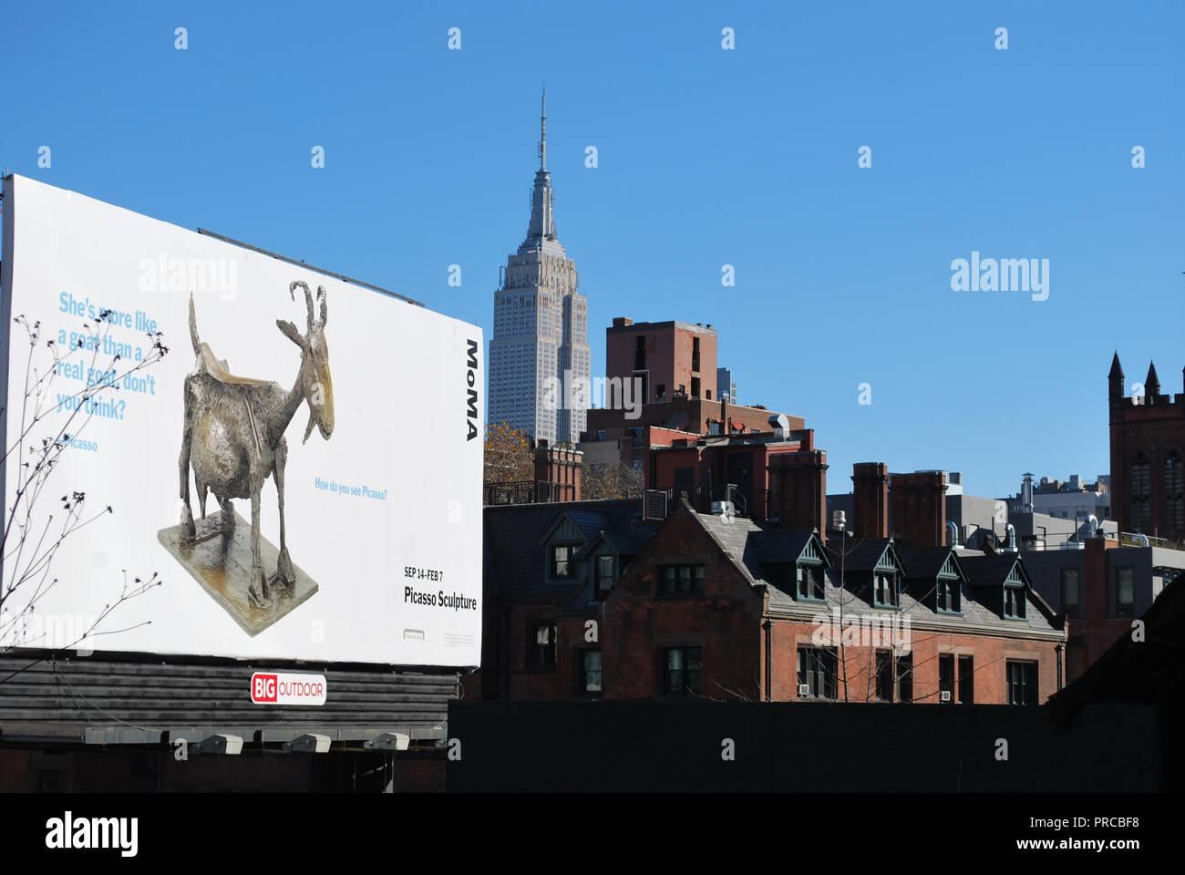 new york skyline goat and empire state building Stock Photo