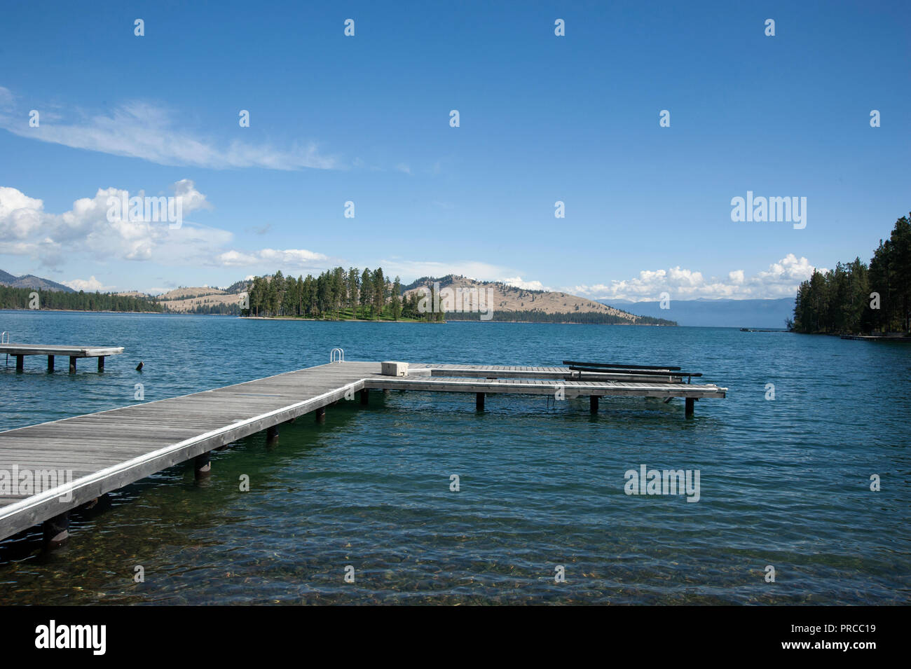 Scenic view of Flathead Lake, Montana Stock Photo