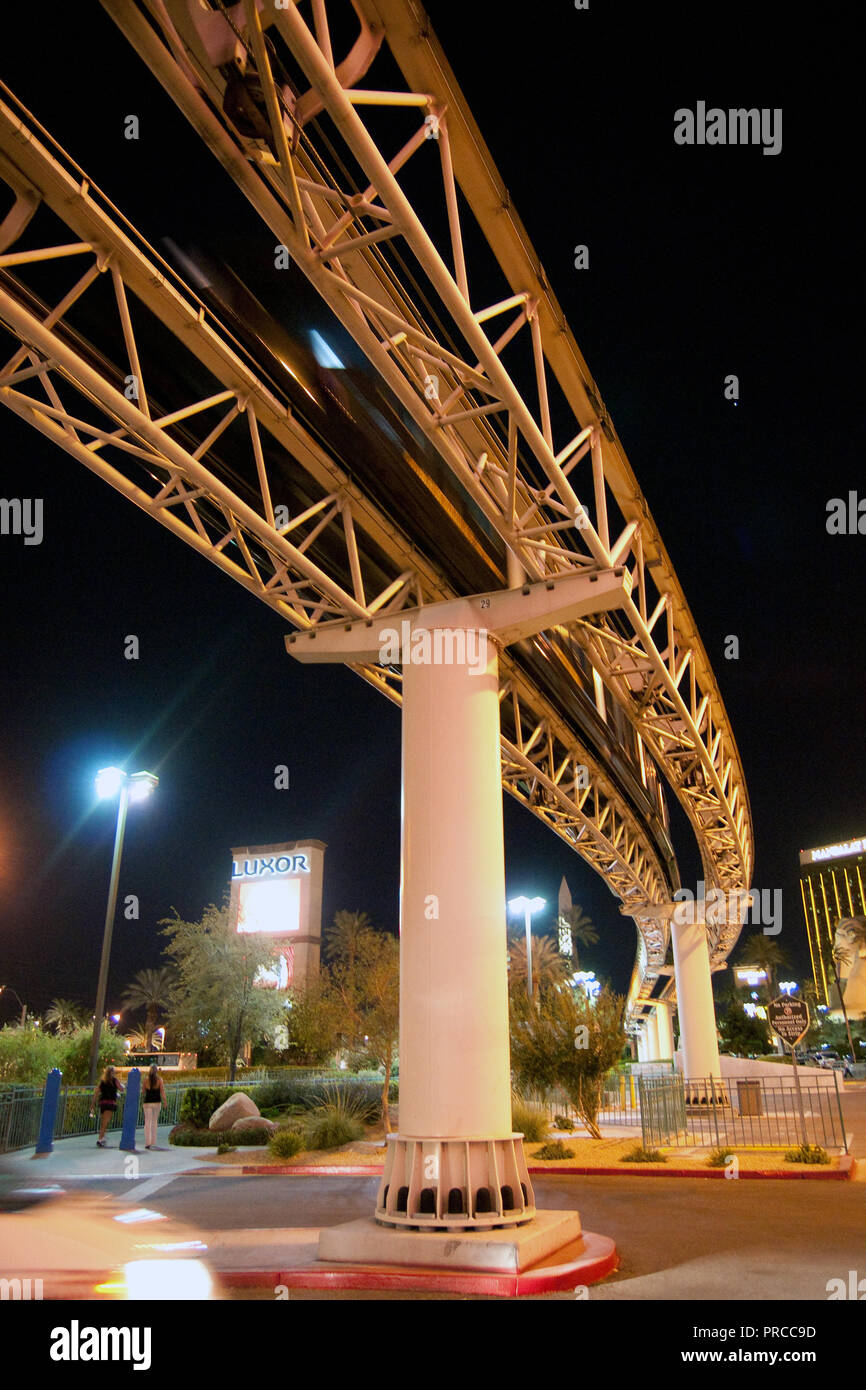 Las Vegas,USA 2 October,2011.Monorail connecting the Luxor casino and the Excalibur casino.Credit:Mario Beauregard/Alamy Live News Stock Photo