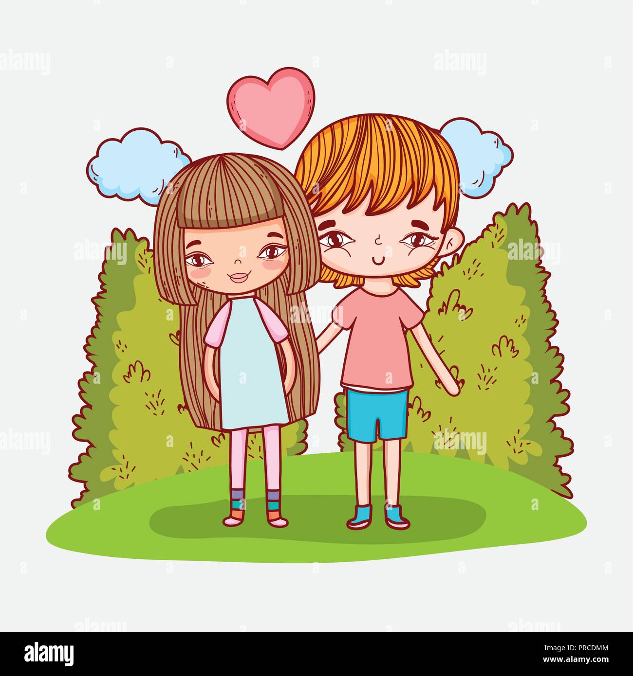 romantic couple with clouds and heart love Stock Vector Image & Art - Alamy