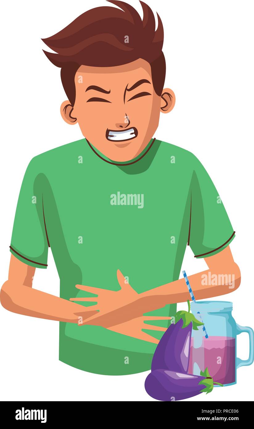 Stomach ache Stock Vector Images - Alamy