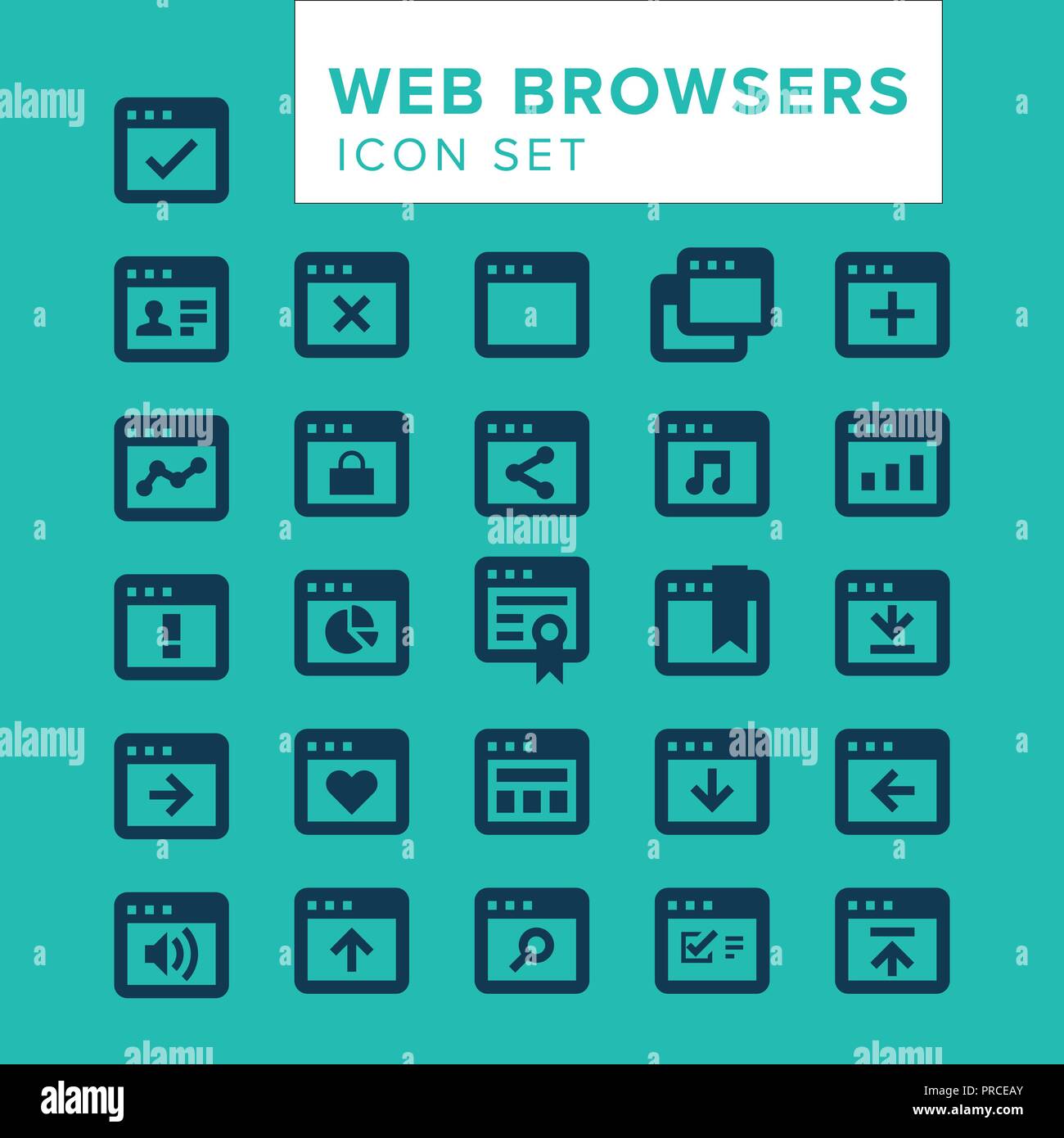 web browsers Icon set Stock Vector Image & Art - Alamy