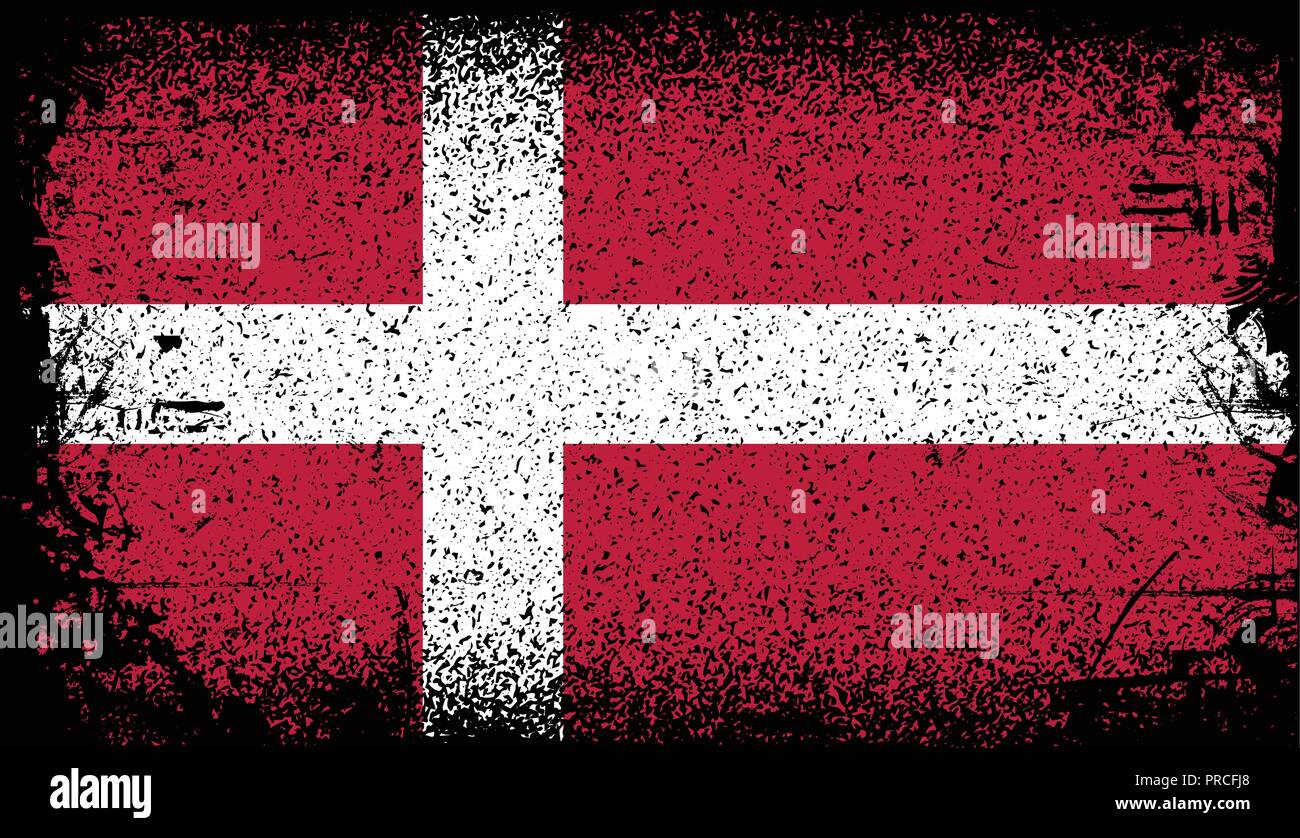 denmark Grunge flag Stock Vector