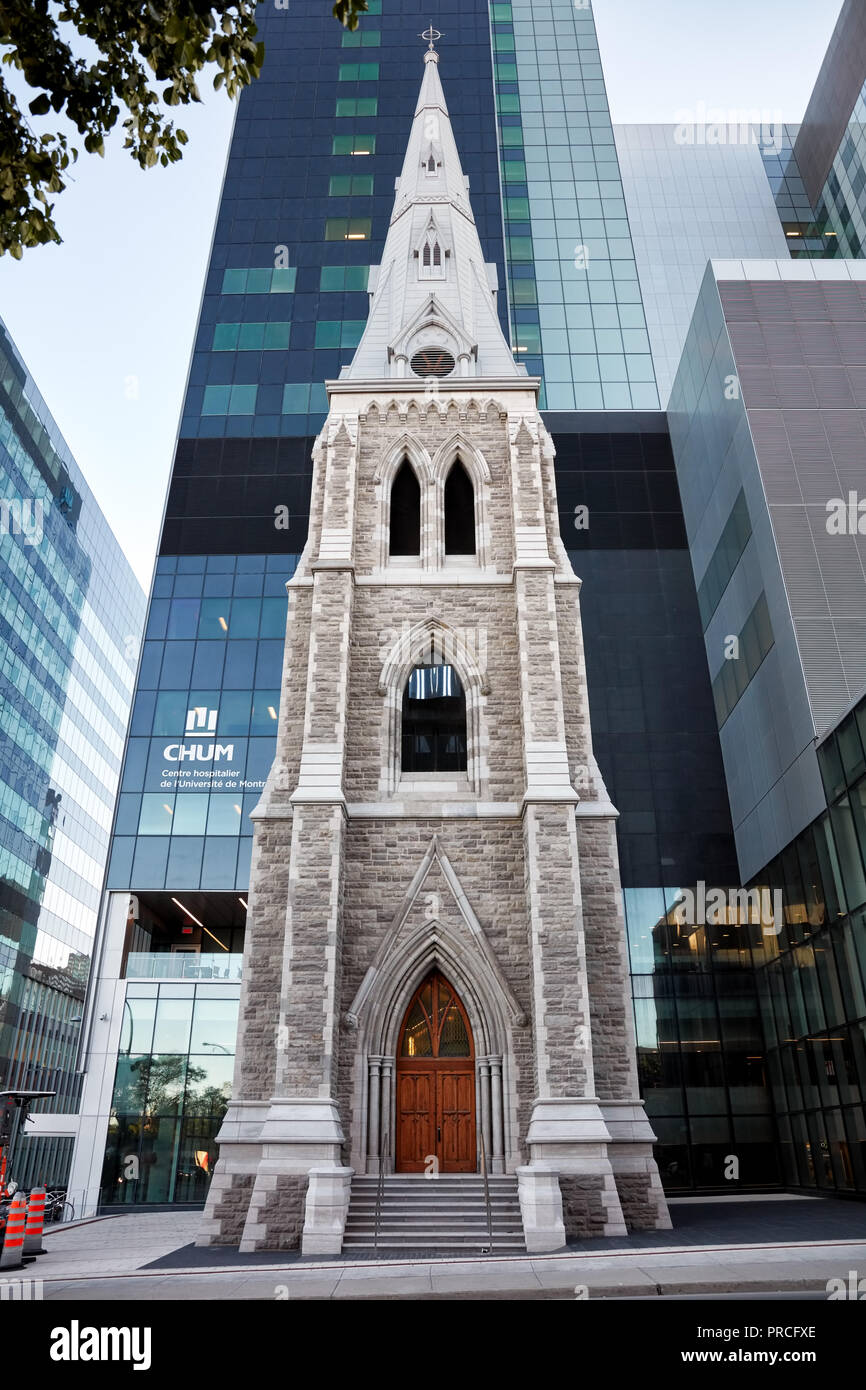 Bell tower of Saint-Sauveur Saint-Luc hospital on Saint-Denis street in Montreal, Quebec, Canada. Stock Photo