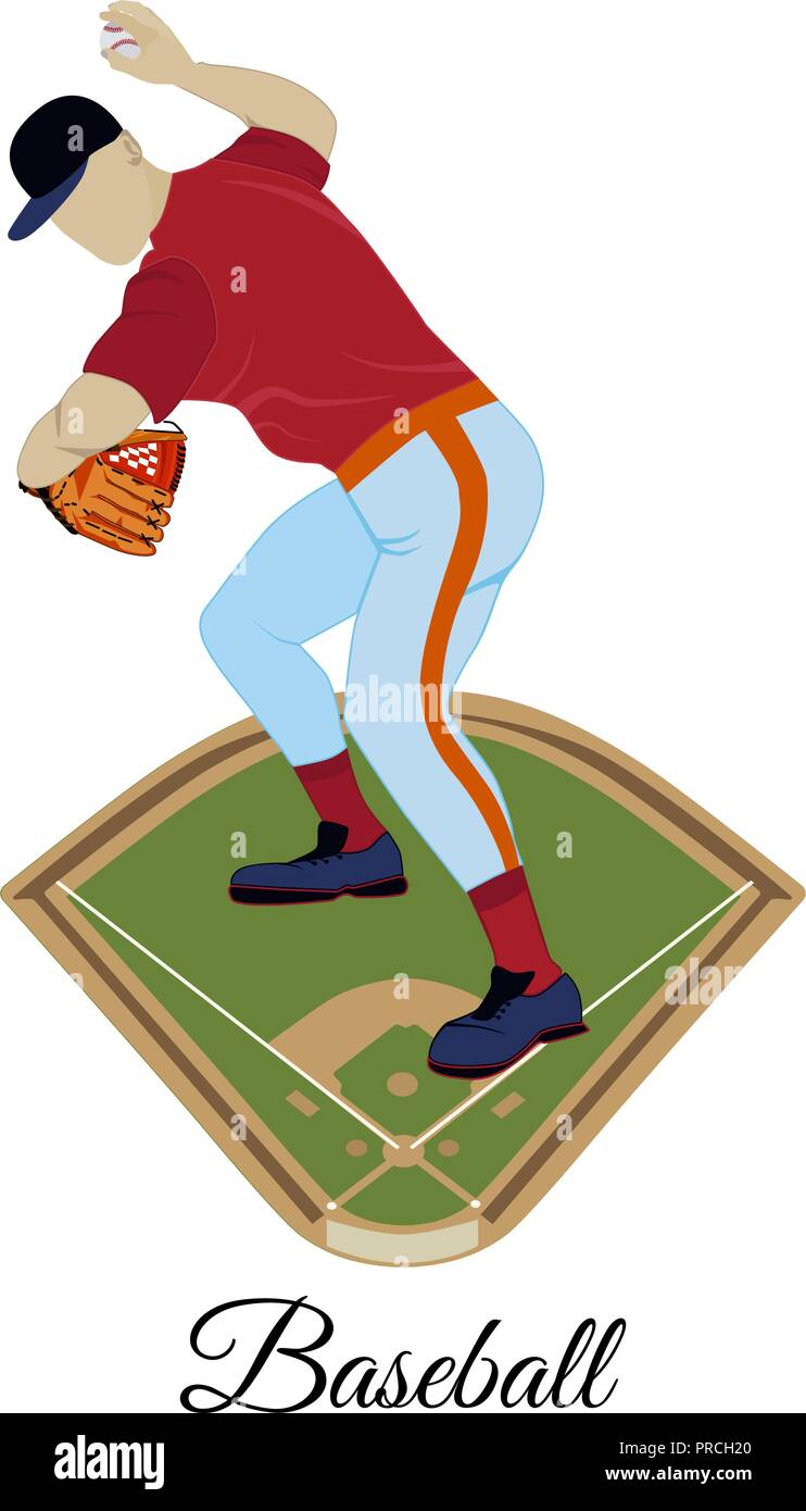 A baseball pitcher that just threw a ball Stock Vector Image & Art - Alamy