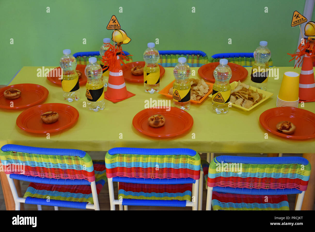 Typical Preparation Of A Birthday Party For Children Stock Photo Alamy