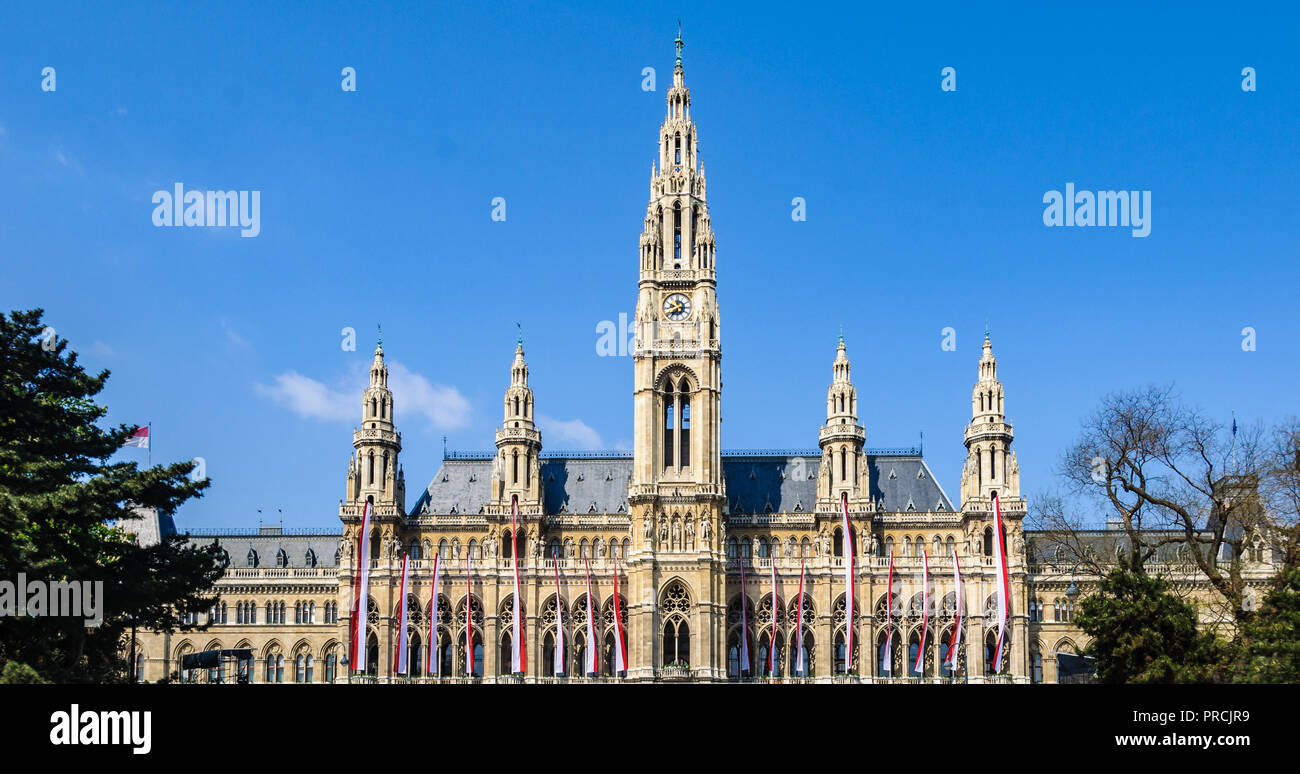City Hall in the city of Vienna, Austria Stock Photo