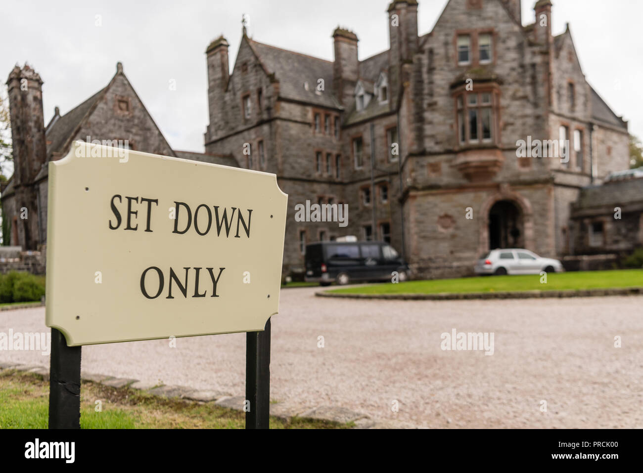 Set down area at the hotel Castle Leslie, Glaslough, County Monaghan, Ireland. Stock Photo