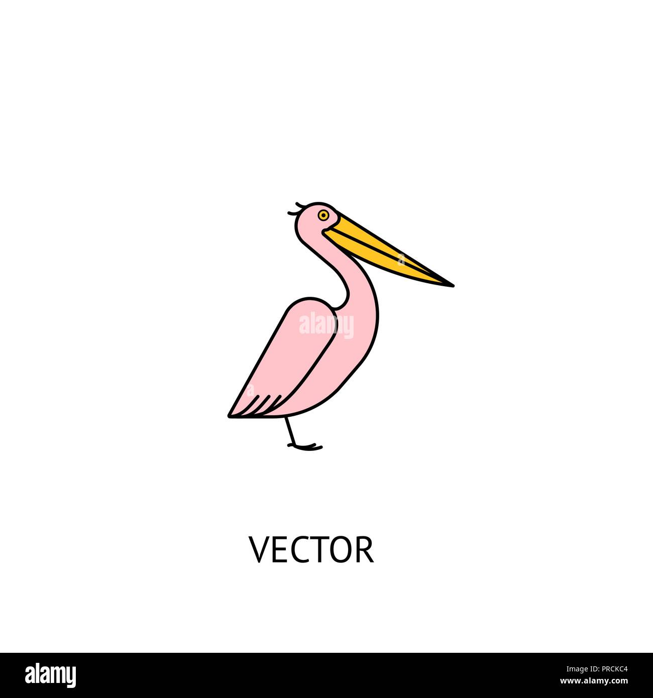 Pelican bird icon Stock Vector