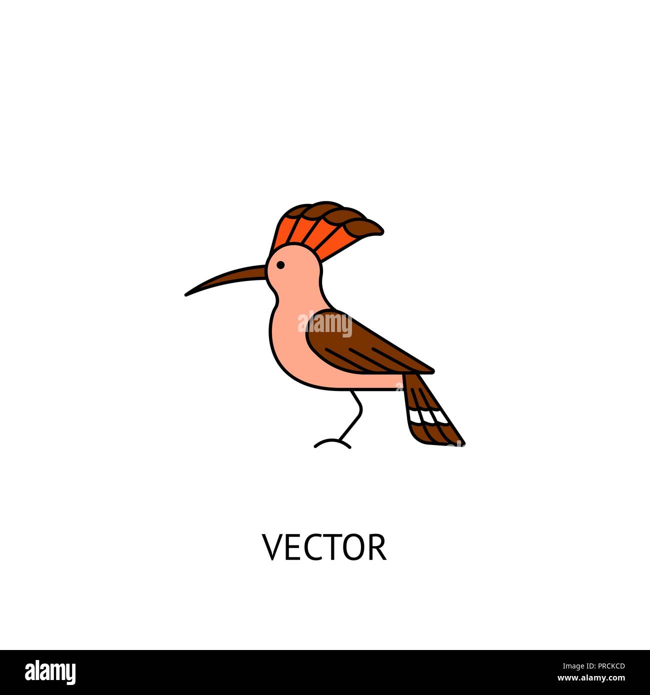 Hoopoe bird icon Stock Vector