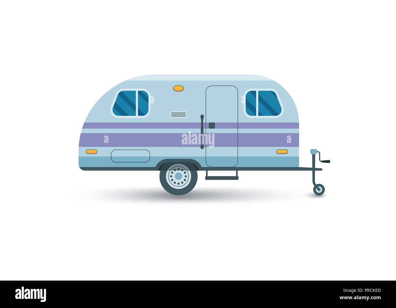Camper van flat icon Stock Vector