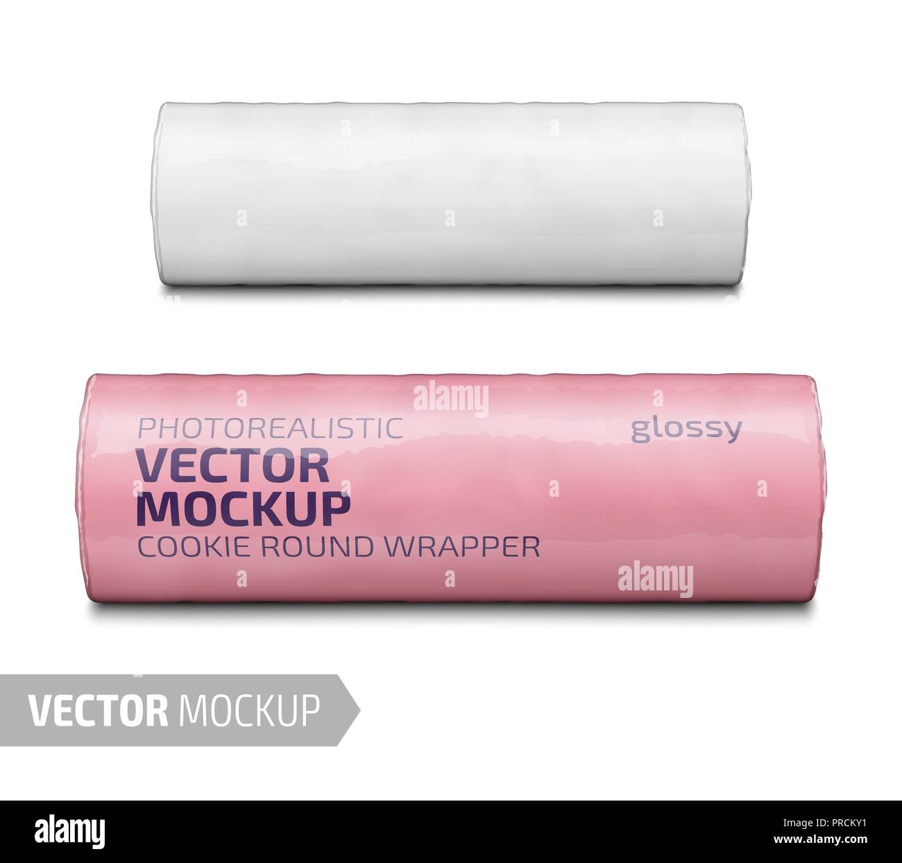 Download White Glossy Plastic Cookie Wrapper Vector Mockup Stock Vector Image Art Alamy