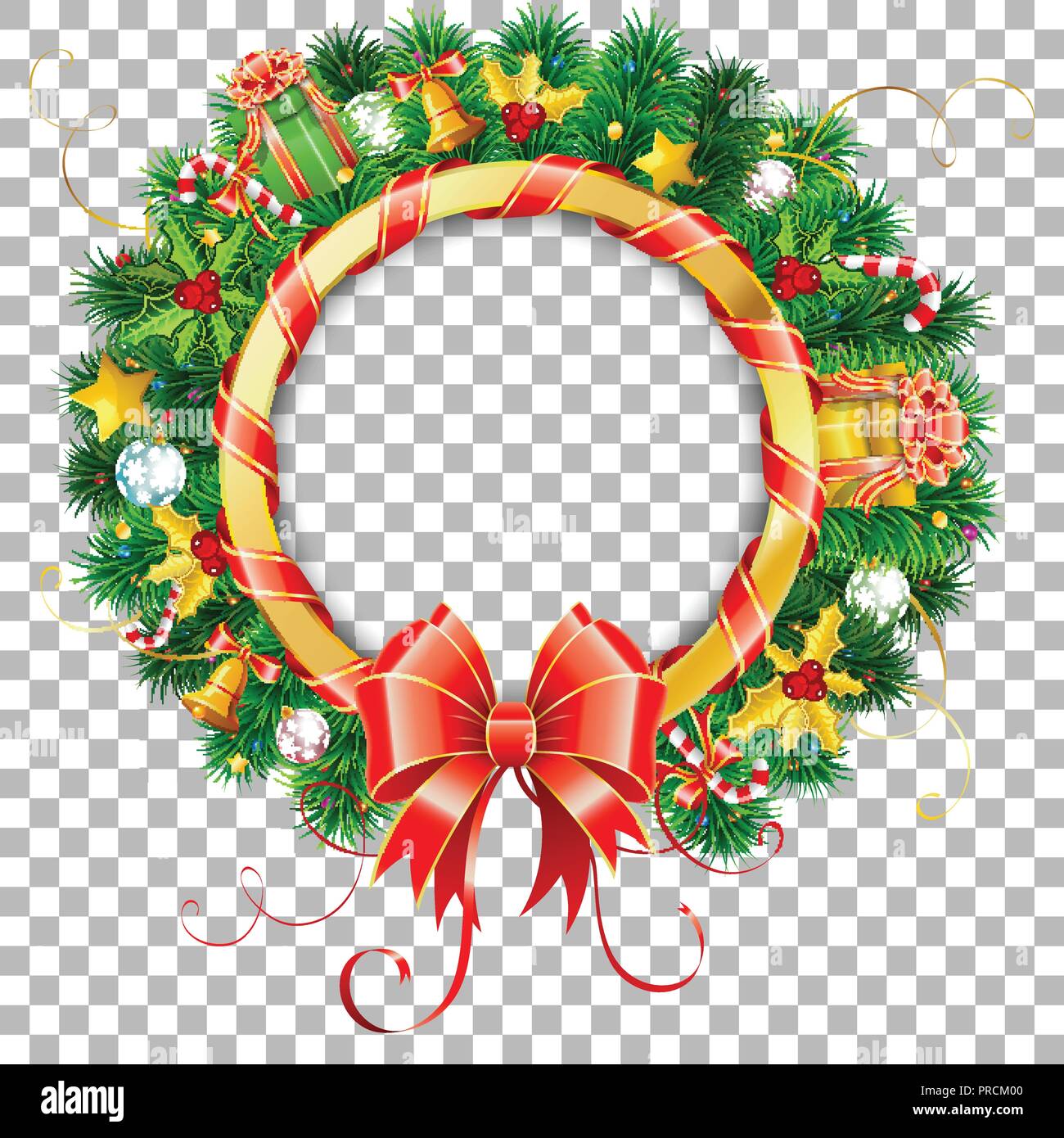 Christmas and New Year Wreath Stock Vector