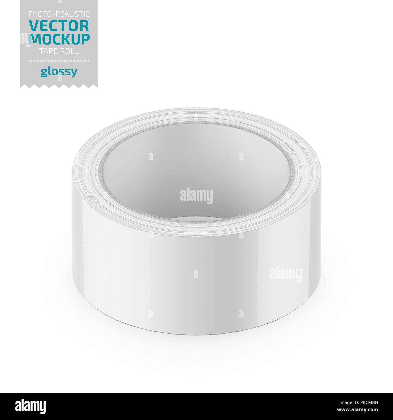 White glossy cello tape roll. Realistic vector Stock Vector Image & Art