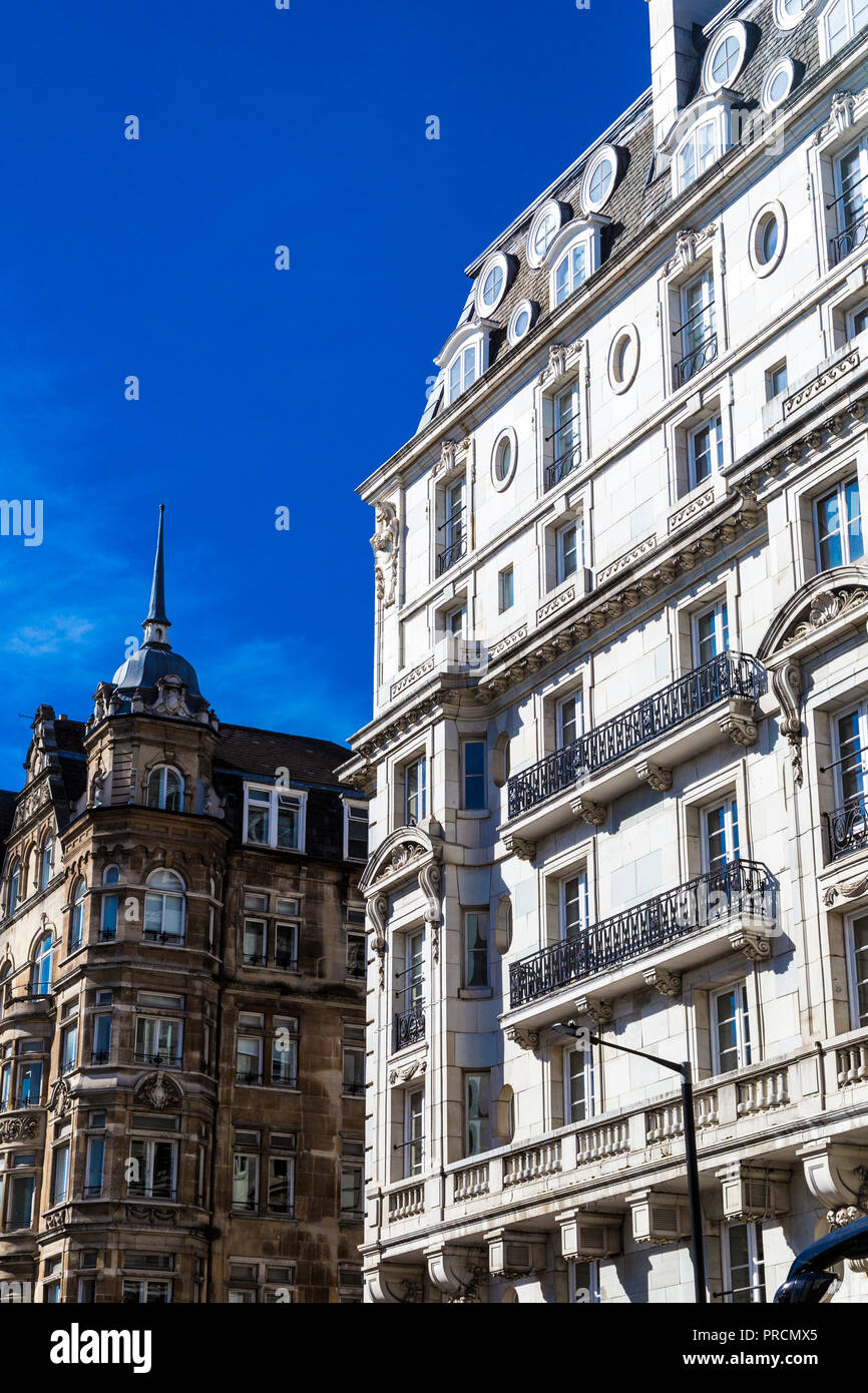 Facades of old townhouses in Hanover Square, London, UK Stock Photo