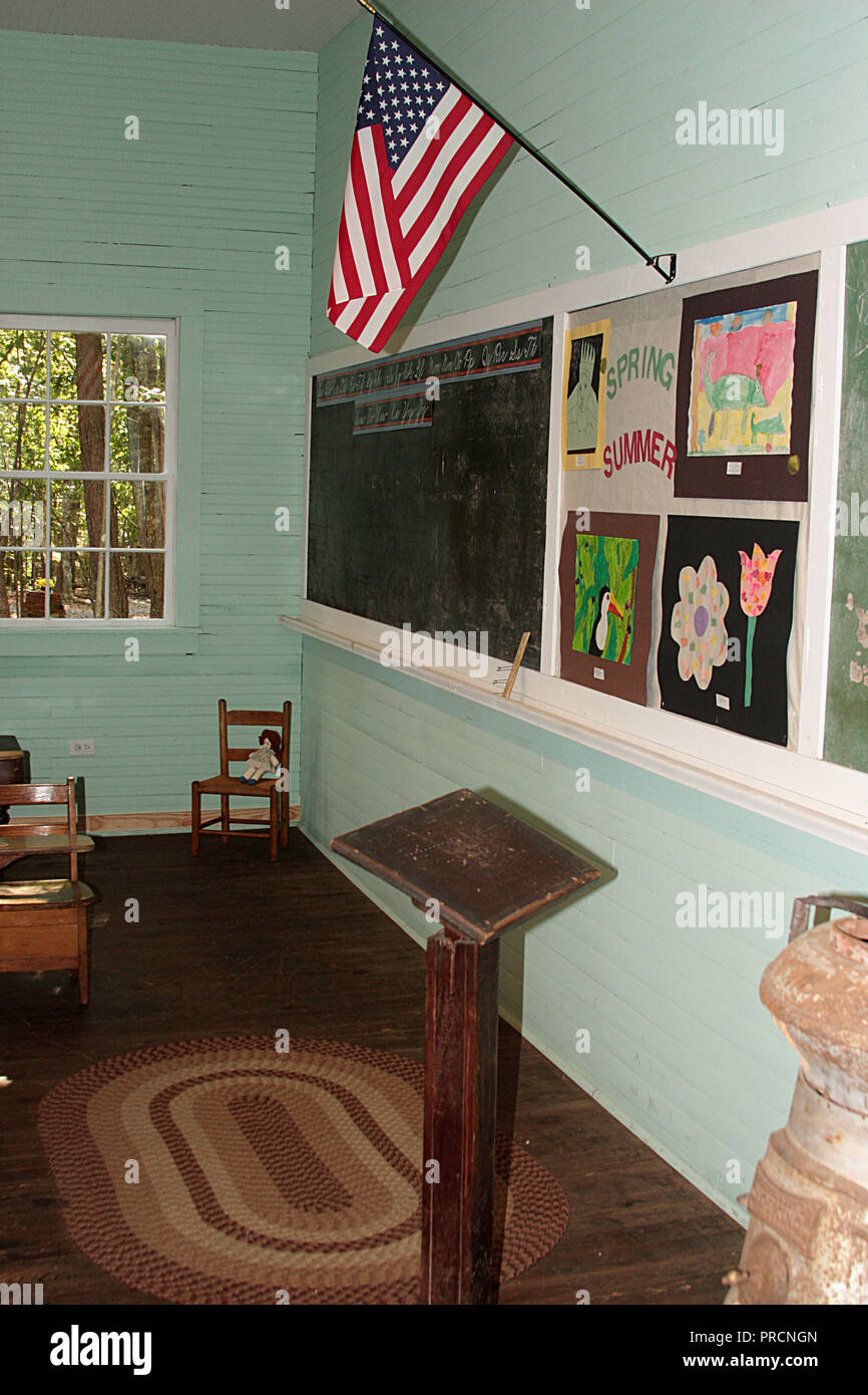 Clover Hill, VA, USA. Old rural school, now a museum. Stock Photo