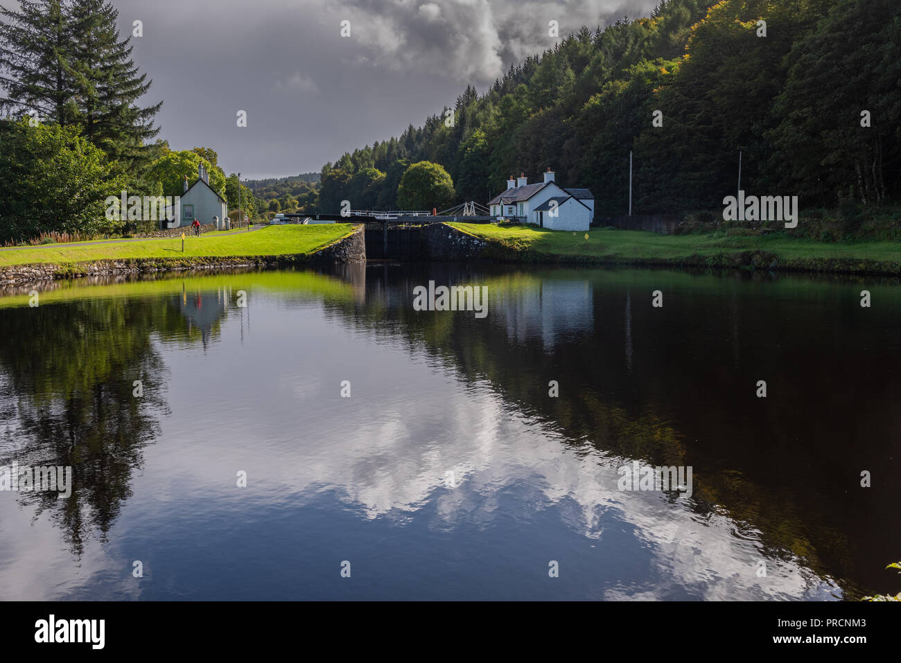 The Crinan Canal at Dunardry in Argyll and Bute Scotland Stock Photo
