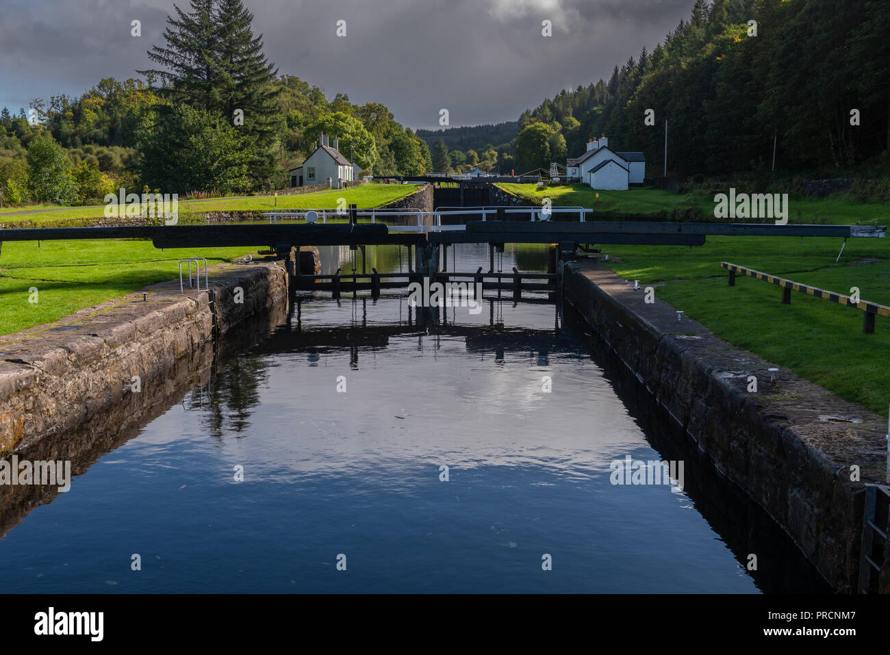 The Crinan Canal at Dunardry in Argyll and Bute Scotland Stock Photo