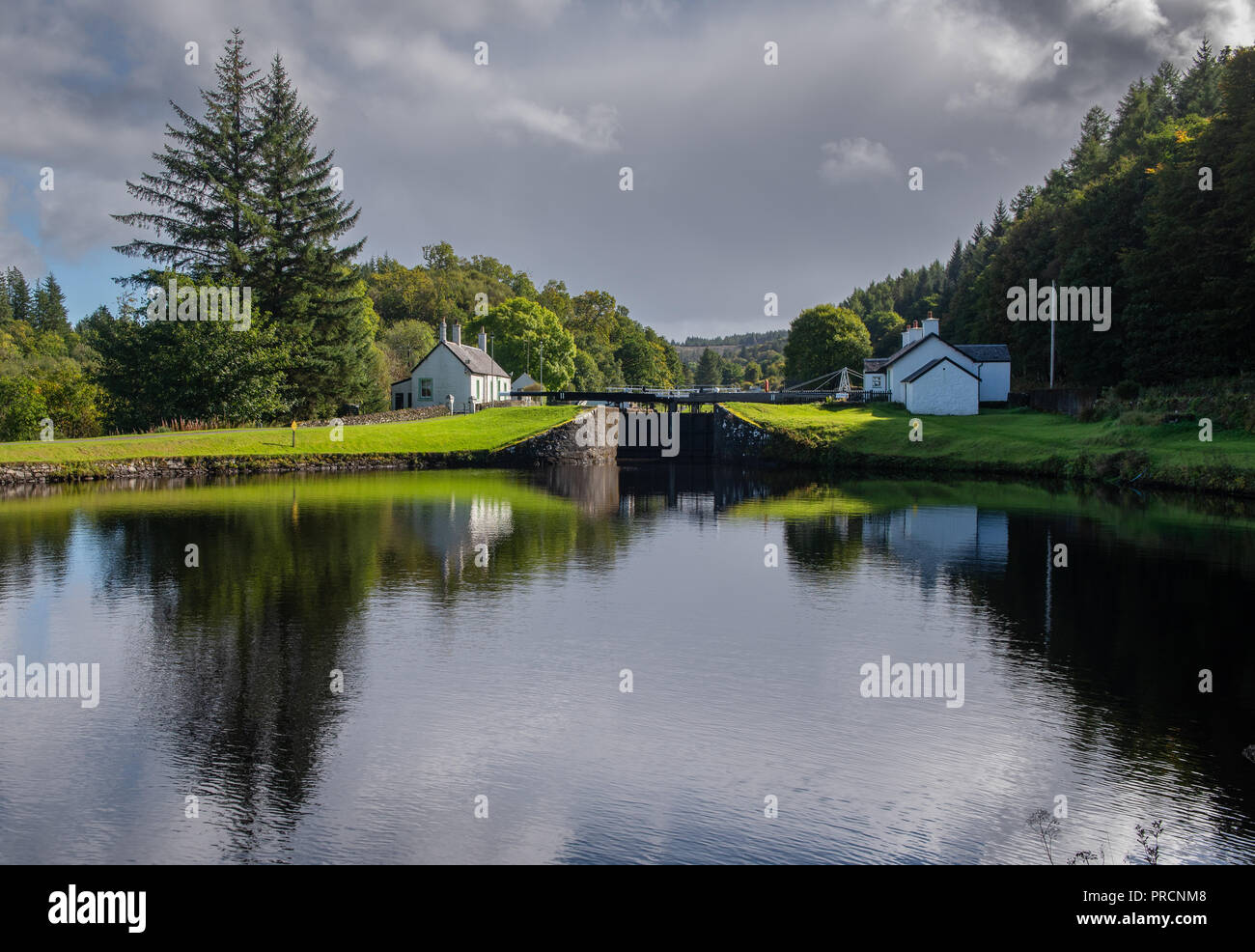 The Crinan Canal at Dunardry in Argyll and Bute Scotland Stock Photo