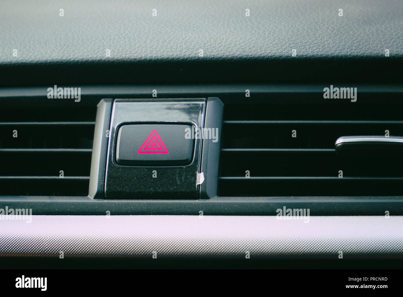 Emergency button on the car panel Stock Photo Alamy