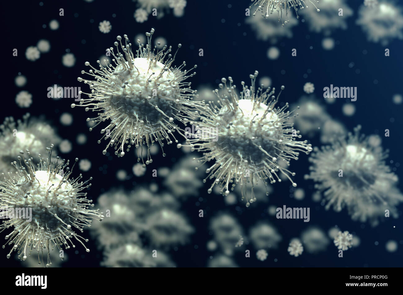 Infected organism sick cells 3d conceptual background with selective focus Stock Photo