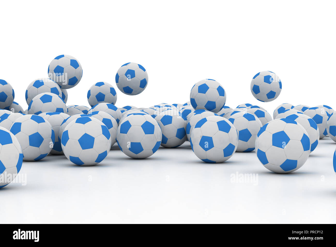 Blue and white soccer balls background Stock Photo - Alamy