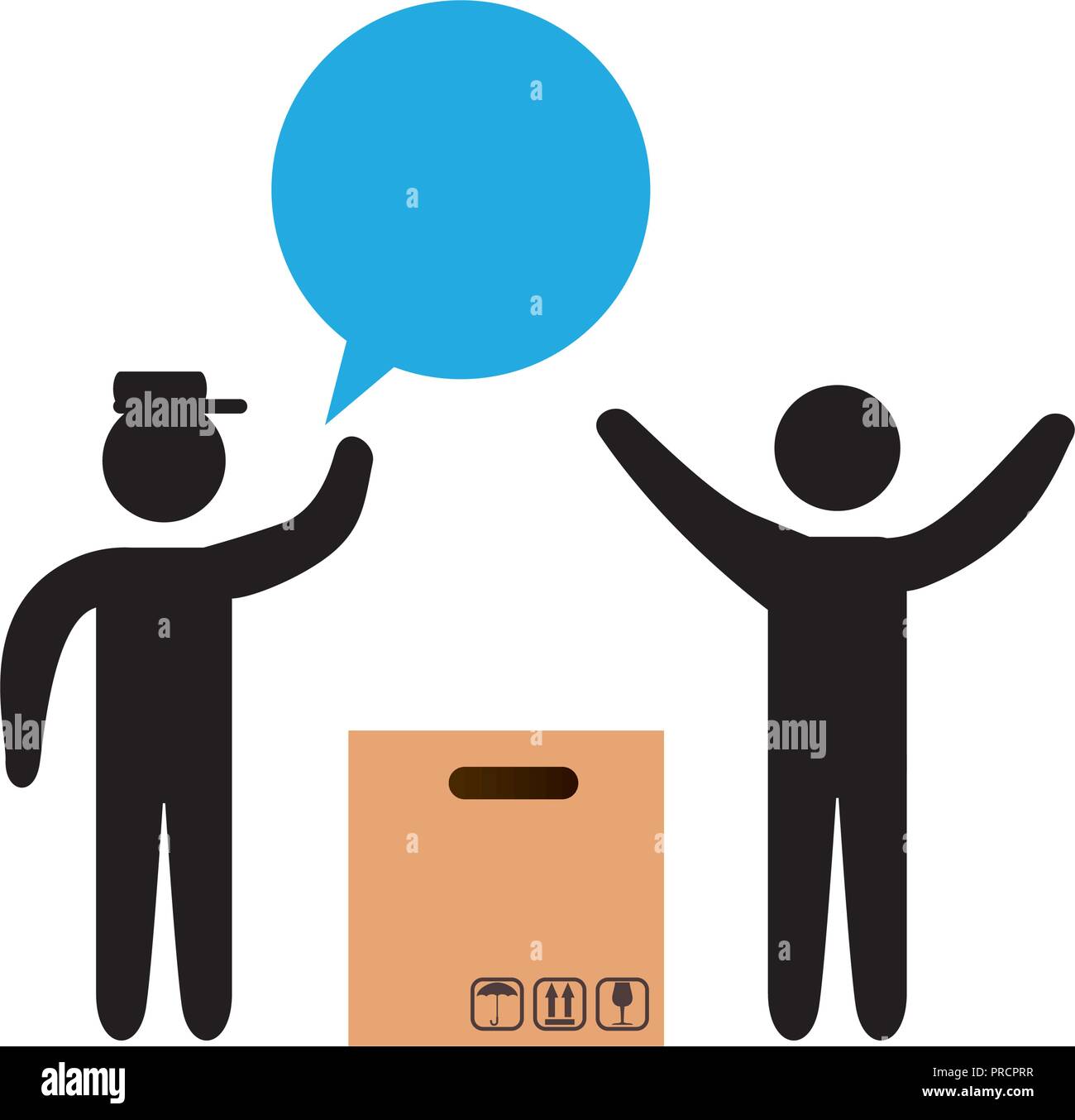delivery workers with box carton vector illustration design Stock Vector