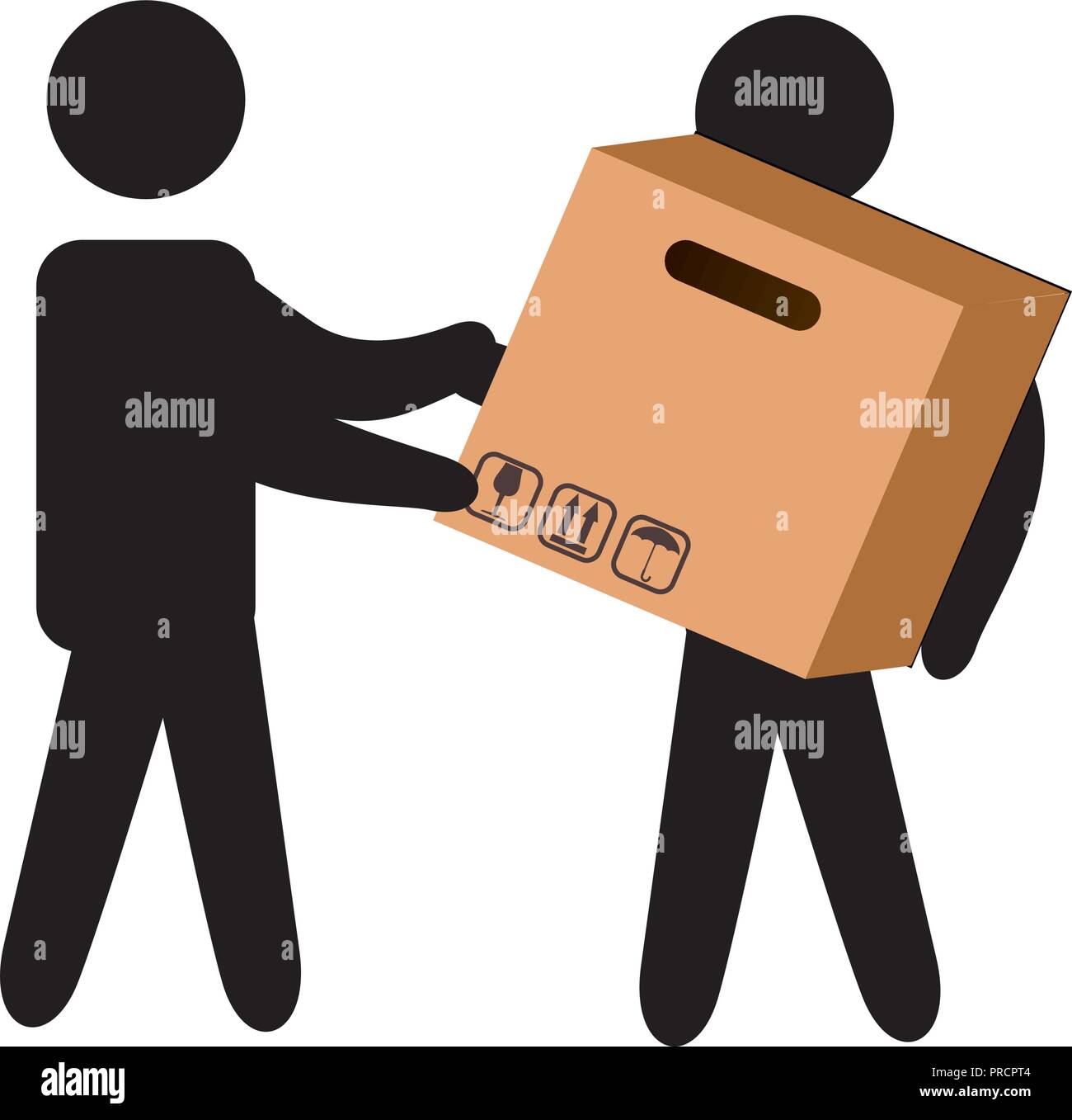 delivery workers with box carton vector illustration design Stock Vector