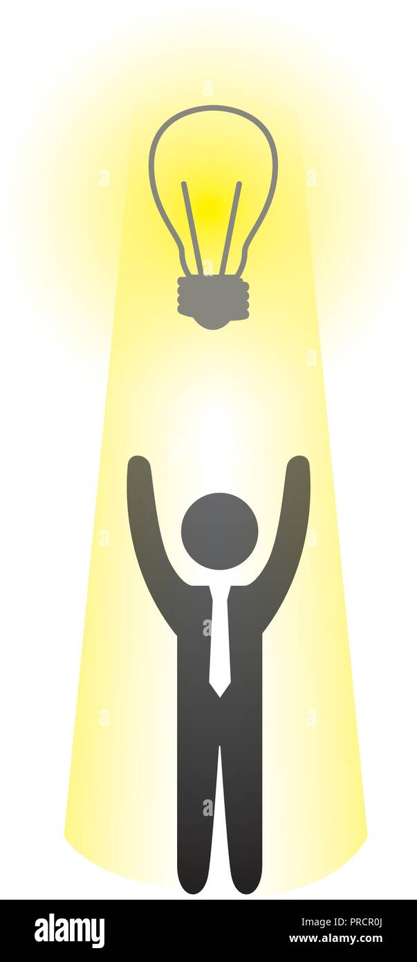 businessman figure with bulb vector illustration design Stock Vector ...