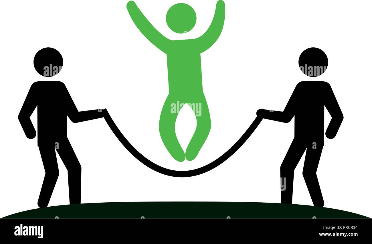 Teamwork Rope Jumping Rope partner Stock Vector Images - Alamy