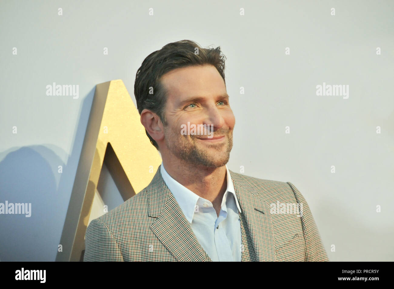 Actor, producer and director of A Star is Born, Bradley Cooper, at the London film premiere of his film. Stock Photo