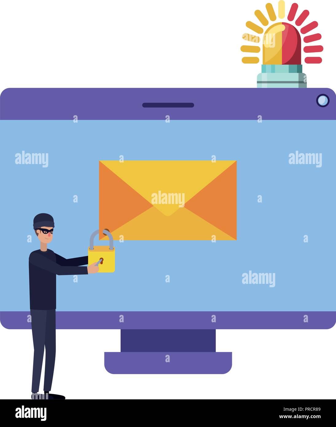 hacker stealing information avatar character Stock Vector