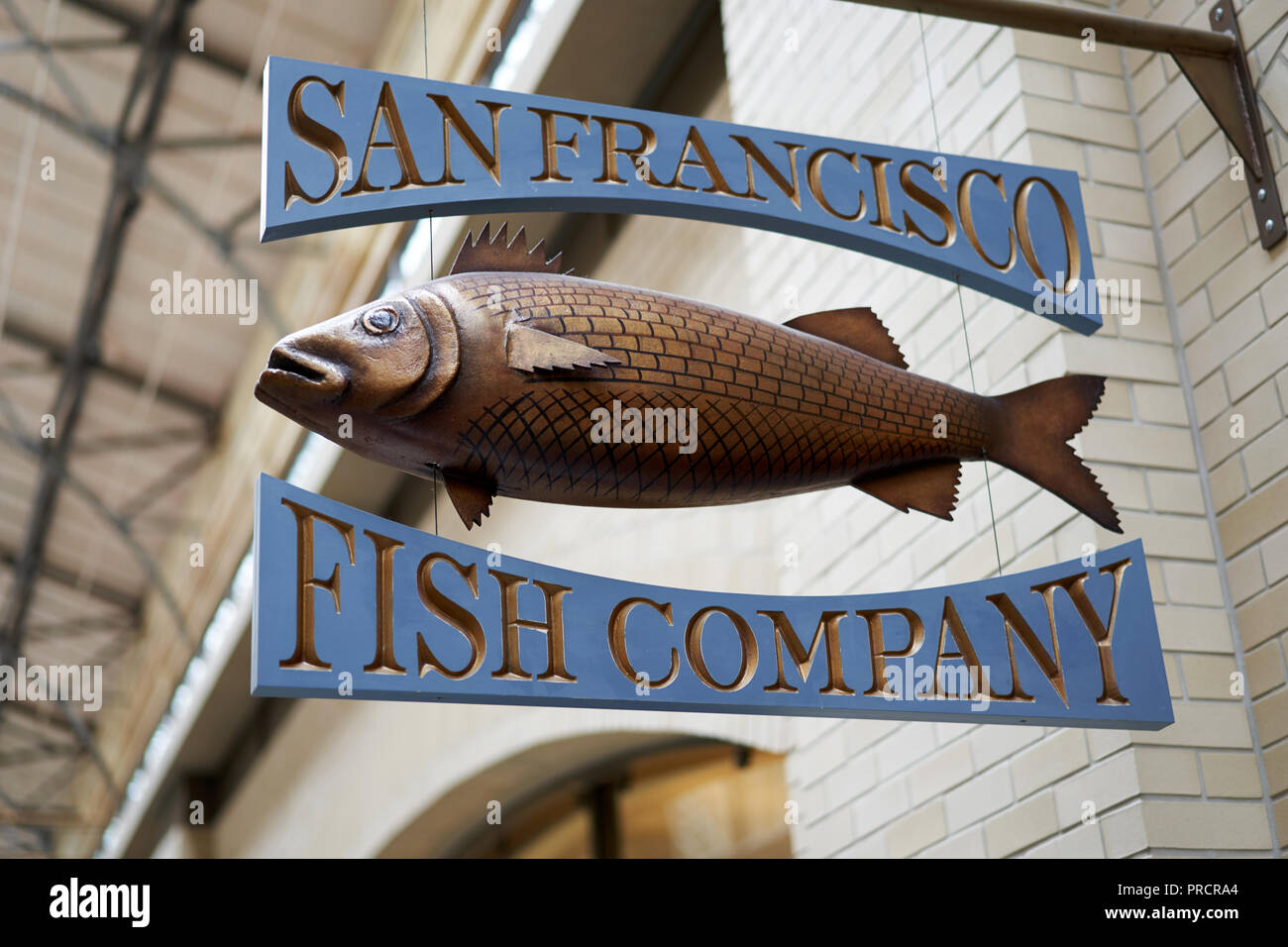 SAN FRANCISCO, CALIFORNIA, USA- MAY 15, 2018: Signboard on the building of the fish company San Francisco Stock Photo