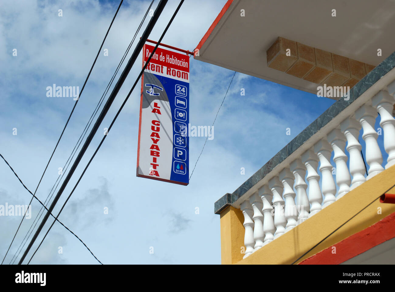 Sign To Rent A Room Pinar Del Rio Cuba Stock Photo
