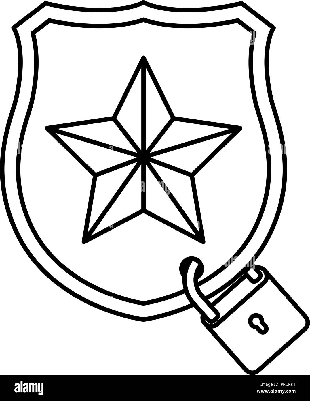shield with star and padlock isolated icons Stock Vector Image & Art ...