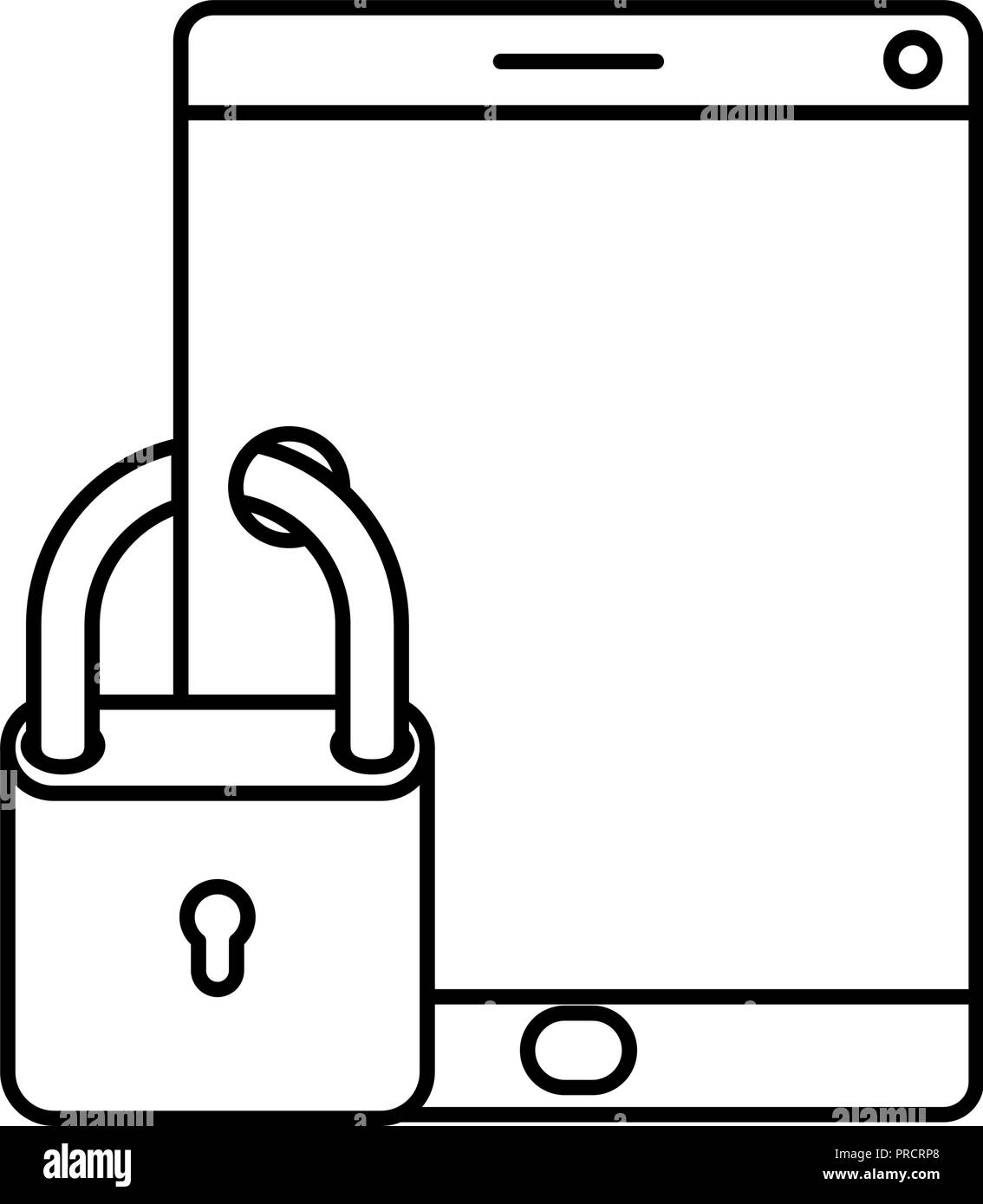 tablet with padlock isolated icon Stock Vector Image & Art - Alamy
