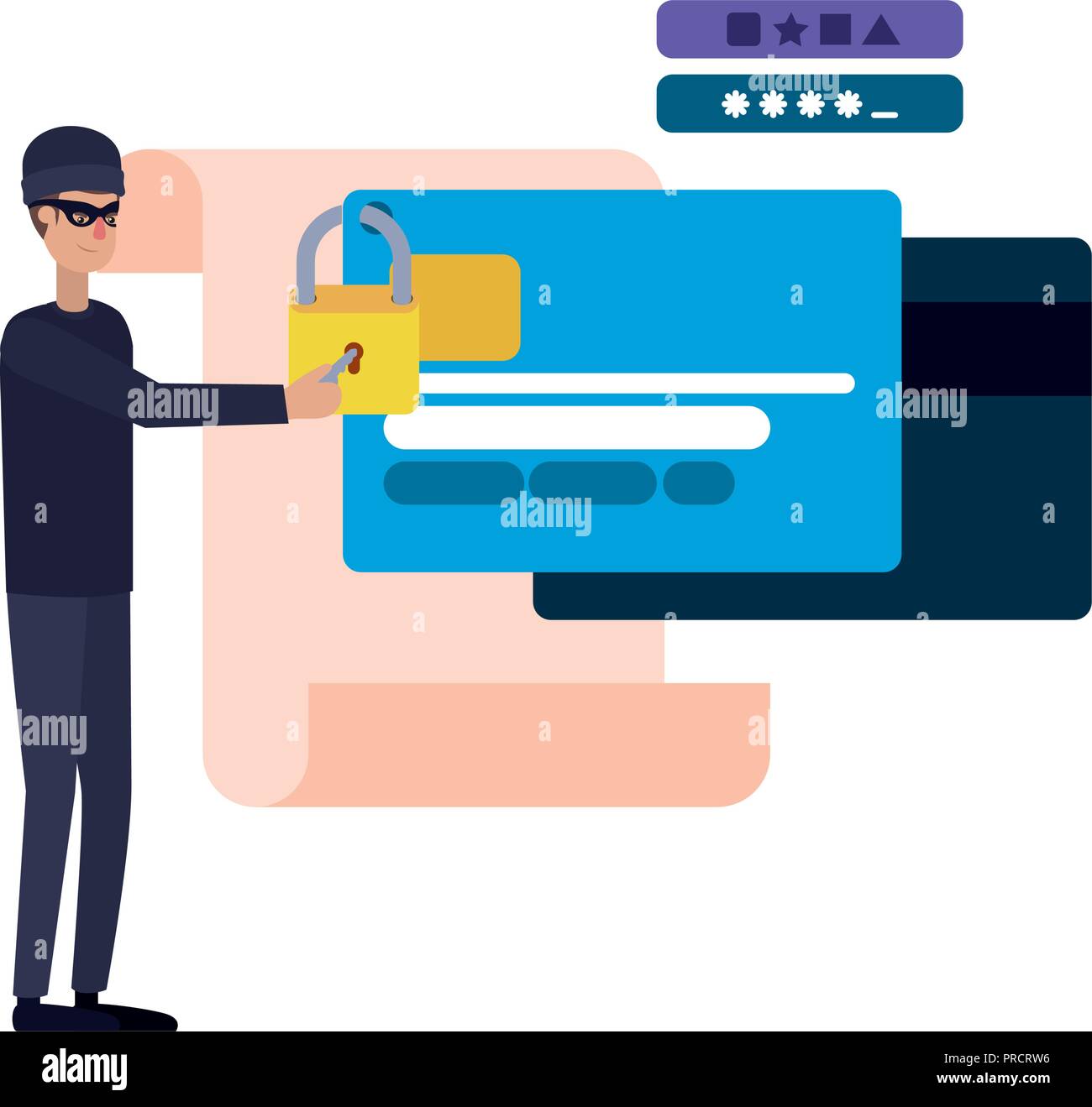 hacker stealing information avatar character Stock Vector