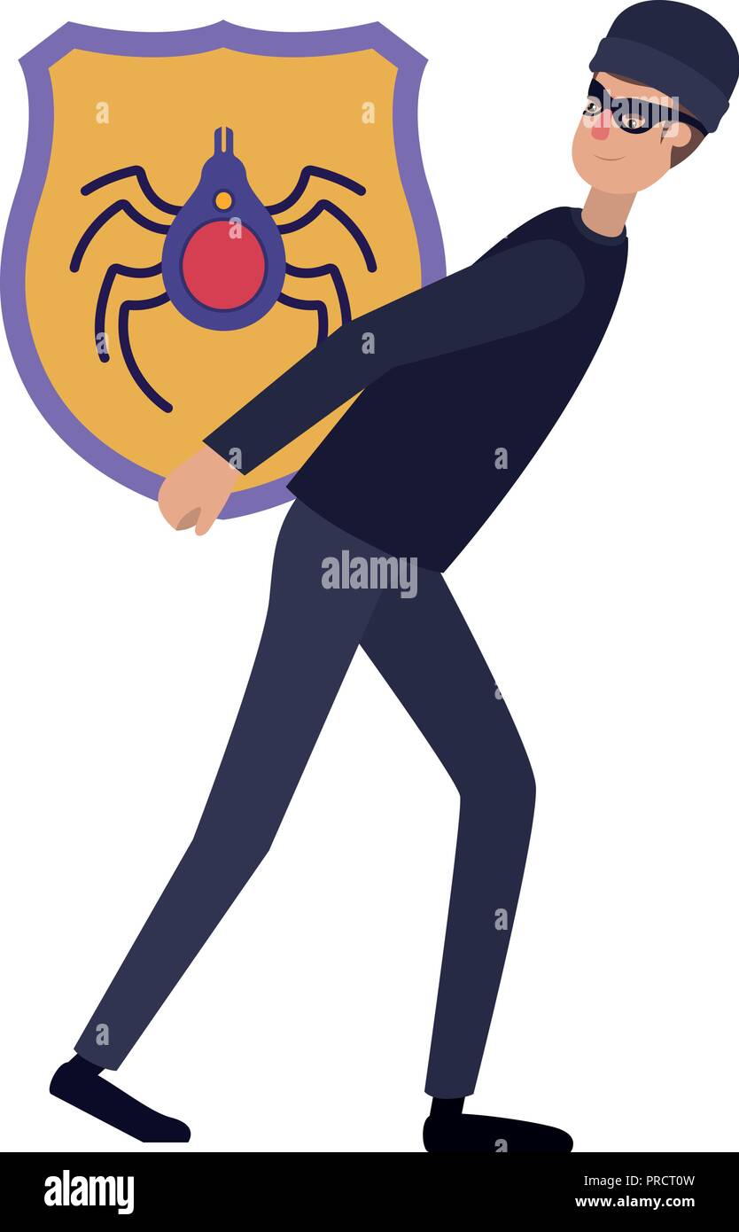 hacker stealing information avatar character Stock Vector
