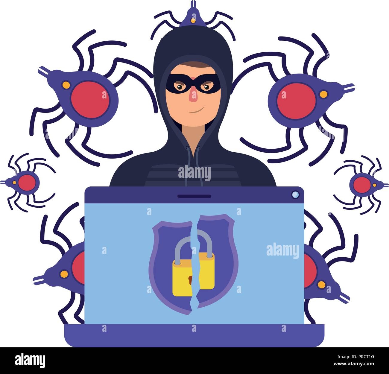 hacker stealing information avatar character Stock Vector