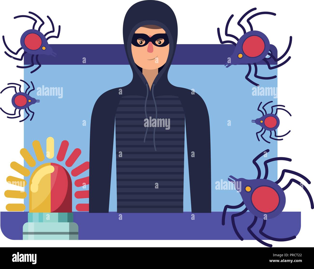 hacker stealing information avatar character Stock Vector