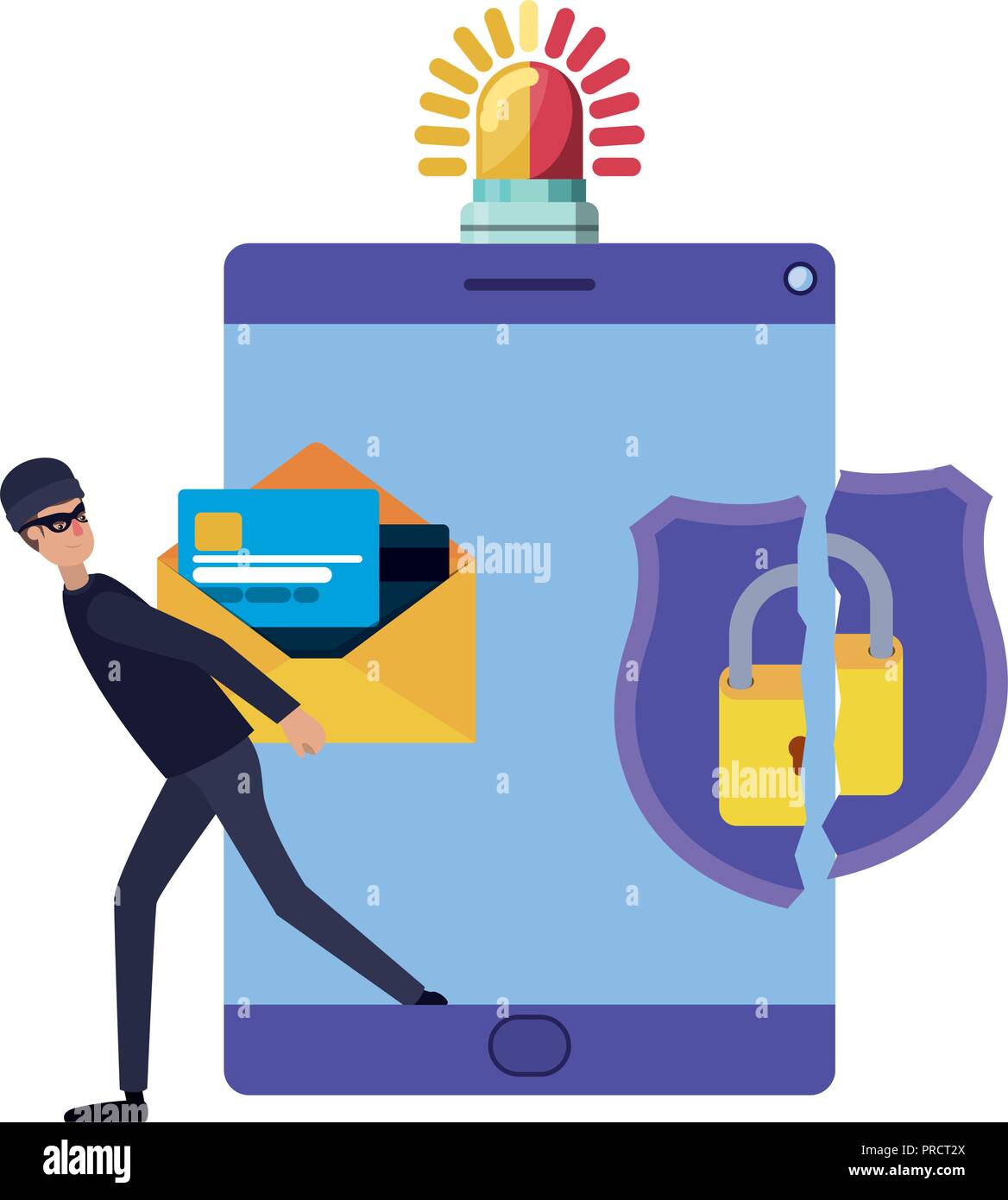 hacker stealing information avatar character Stock Vector