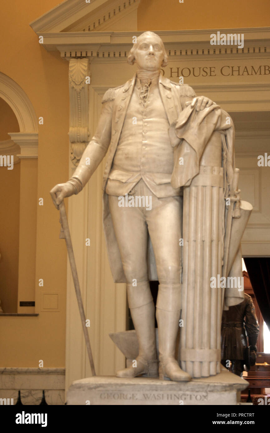 Richmond, VA, USA. The original statue of George Washington by Jean-Antoine Houdon displayed in Virginia State Capitol. Stock Photo