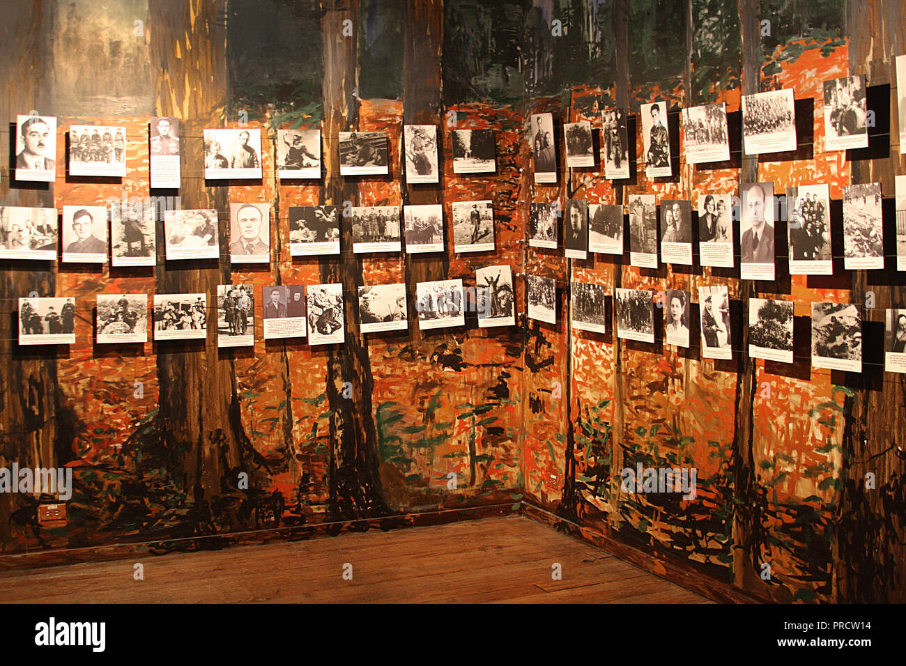 Historical photographs of Jewish people displayed at Virginia Holocaust Museum in Richmond, VA, USA Stock Photo