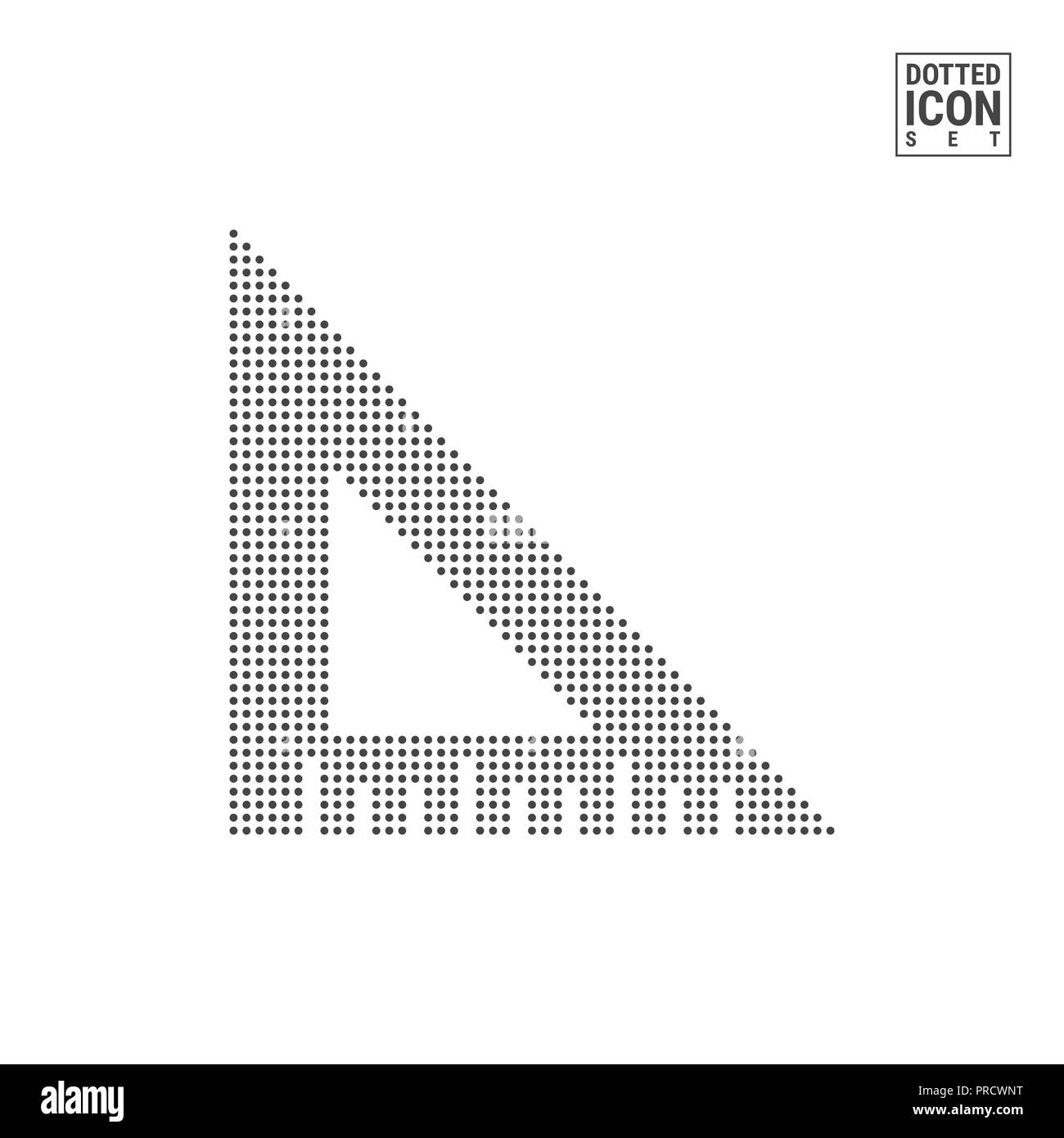 Angle Ruler Dot Pattern Icon. Engineering Dotted Icon Isolated on White ...