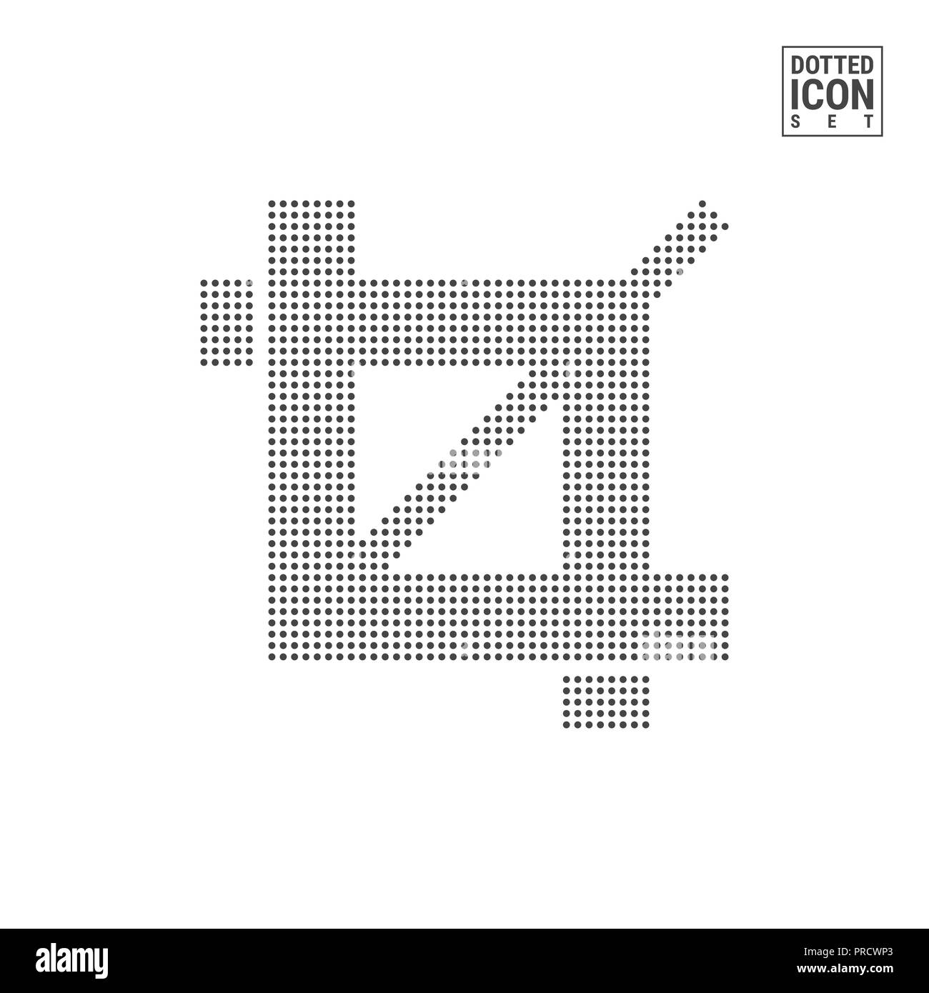 Crop Dot Pattern Icon. Cut Dotted Icon Isolated on White. Background ...