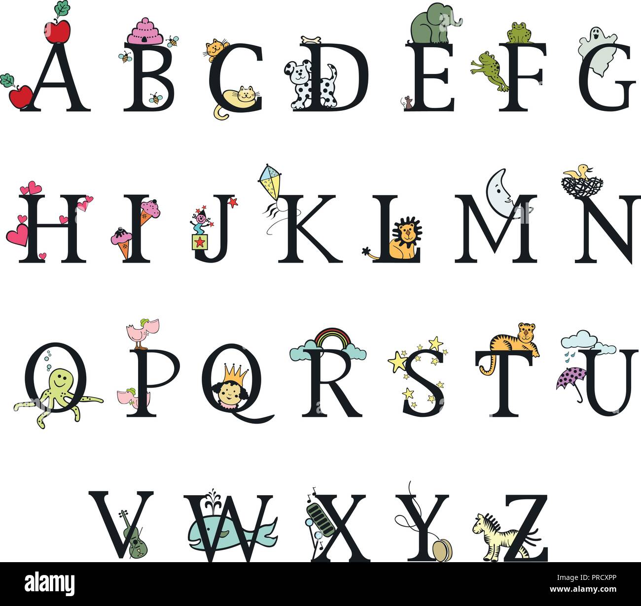 Kids alphabet. Vector Illustration Stock Vector Image & Art - Alamy