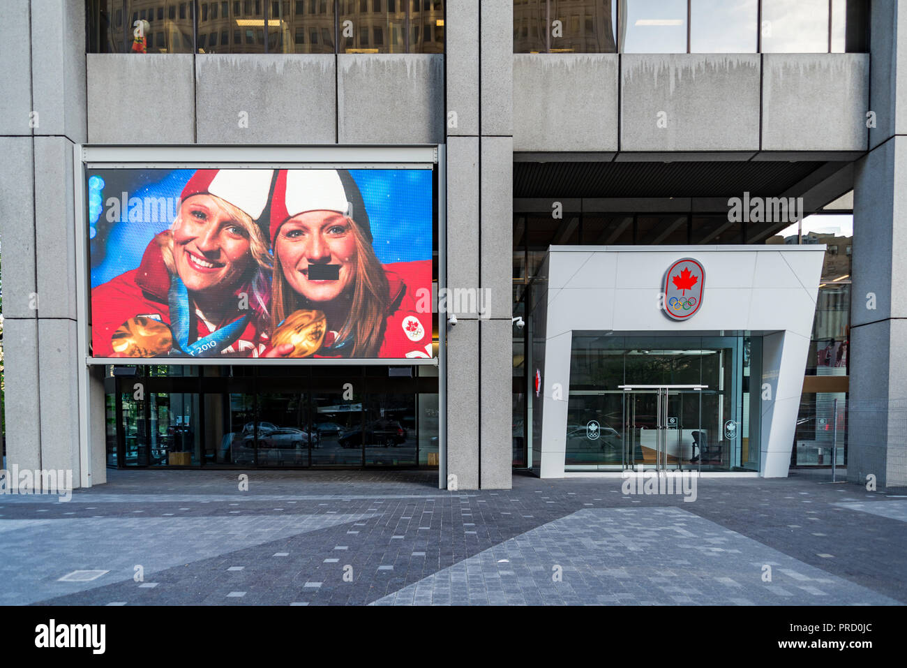 Olympic House to commemorate the Montreal Olympi games 1976 Stock Photo