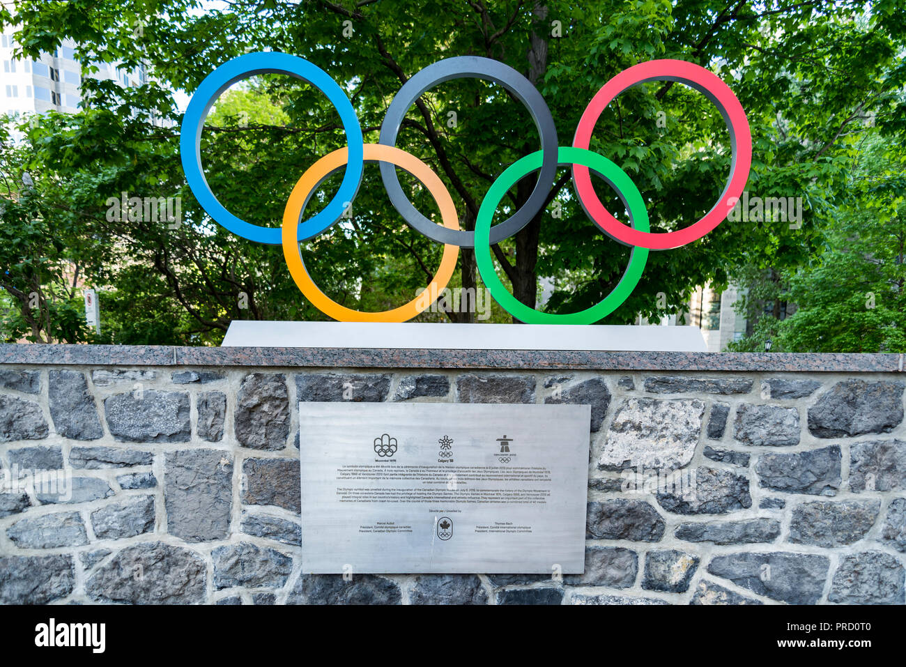 Olympic House to commemorate the Montreal Olympi games 1976 Stock Photo