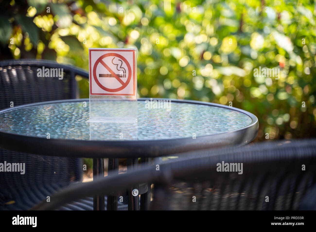 please Stop smoking concept No smoking sign in the coffee shop go free