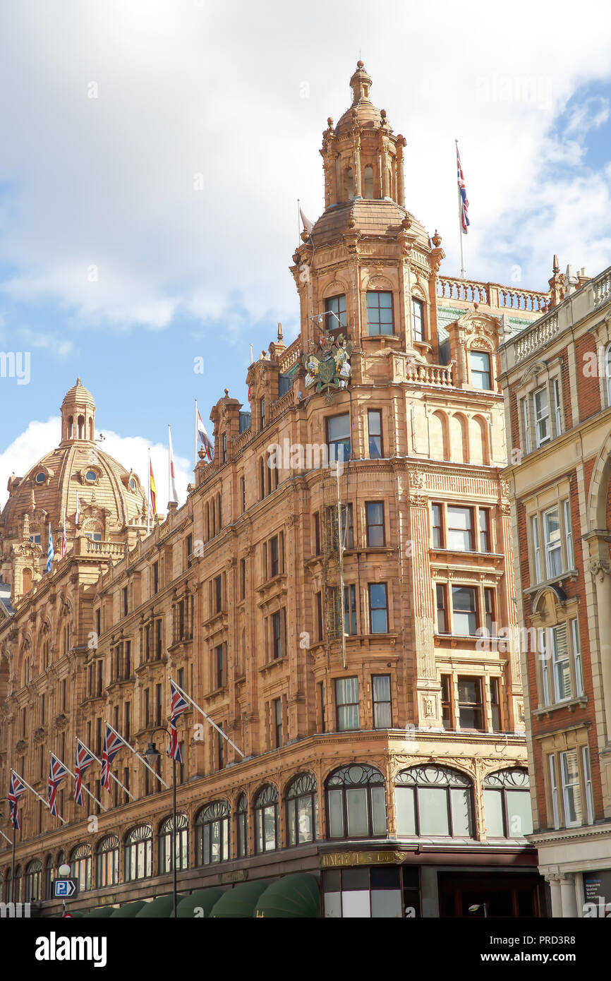 Harrods, world Famous department store in Knightsbridge London Stock